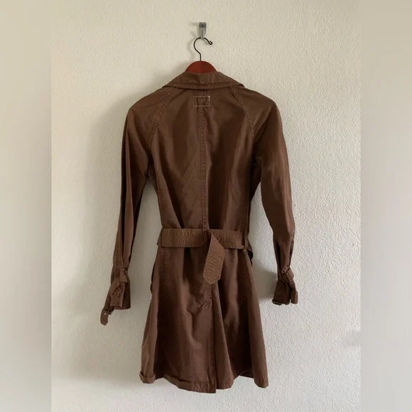 Nili Lotan Brown Cotton Trench Coat size 8 FITS size 4-6 - Picture 2 of 14